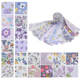 CraftsFabrics 20 Stück Jelly Rolls-Steppstreifen aus Baumwollstoff mit Blumenmuster, 100 % Baumwolle, 6,5 x 100 cm breit, quadratisch, zum Nähen, Quilten, Kinderbasteln